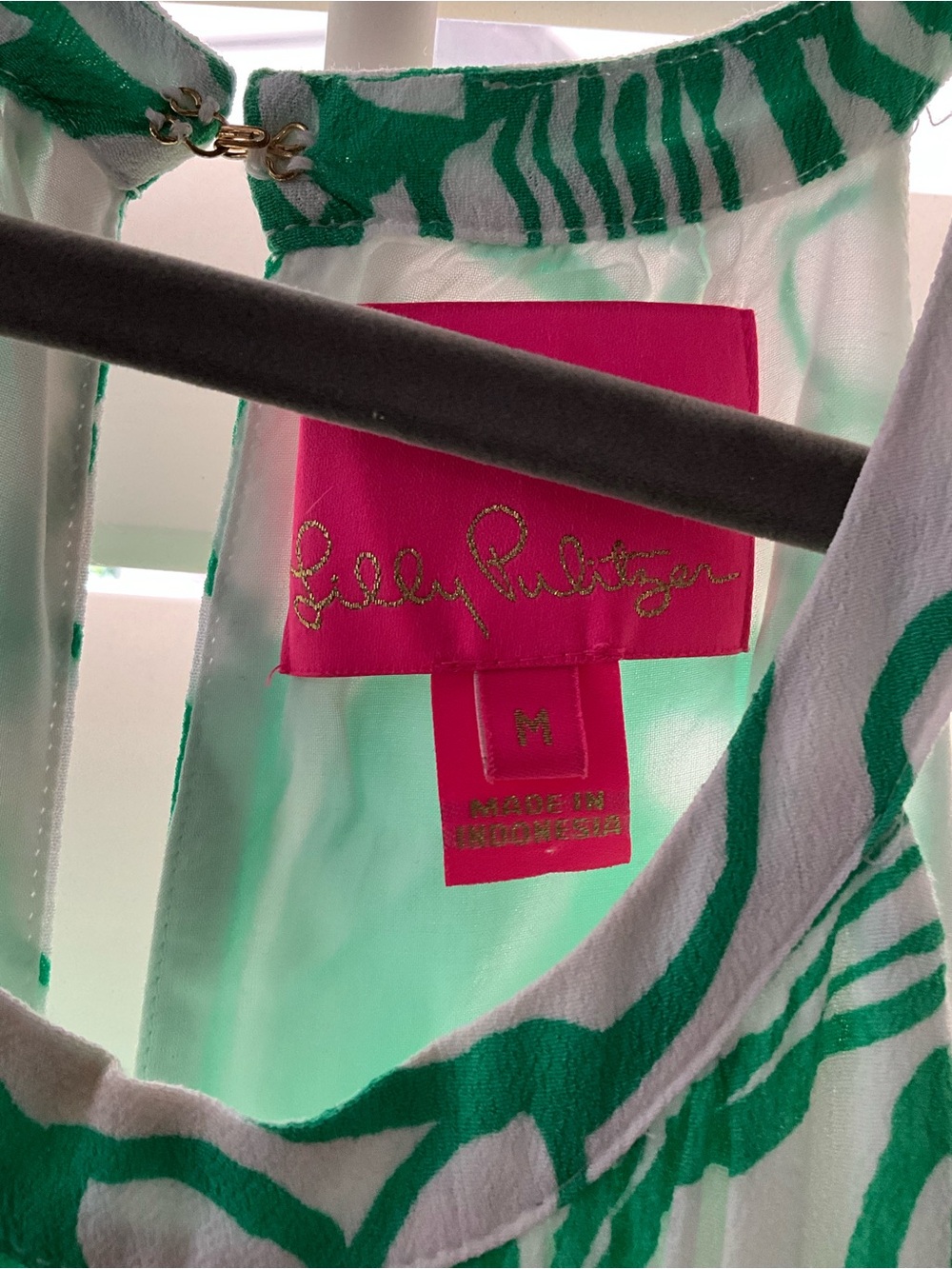 LILLY PULITZER Green and White Floral Tiered Maxi Dress- MED - Picture 6 of 7